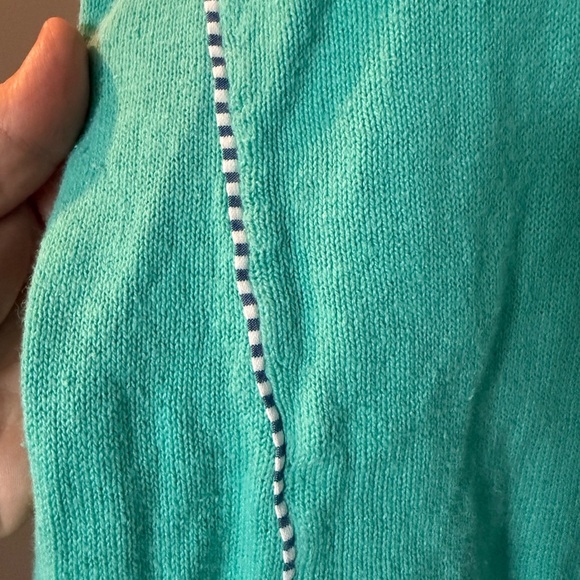 Vineyard Vines Womens Sz M Aqua Linen Cotton Blend Crew Neck Pullover Sweater - Picture 3 of 4